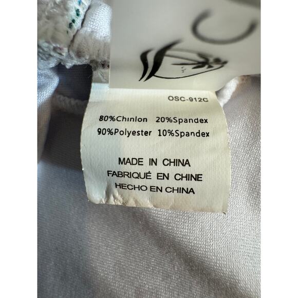 Cupshe swimsuit one piece patterned tie back crochet trim removable lining Sz S - Picture 6 of 7